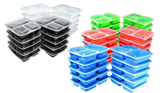 HuePrep Collection: Jugglebox's New Colourful 3 Compartment Containers: - Jugglebox Australia