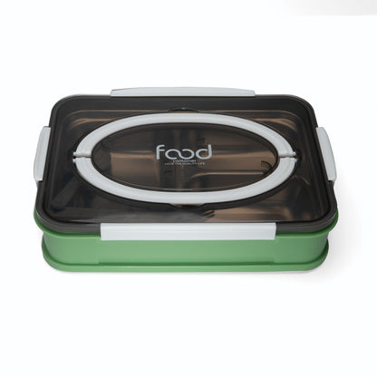 Flat Design Stainless Steel Lunch Box with Leak-Proof Lid 1000 ml