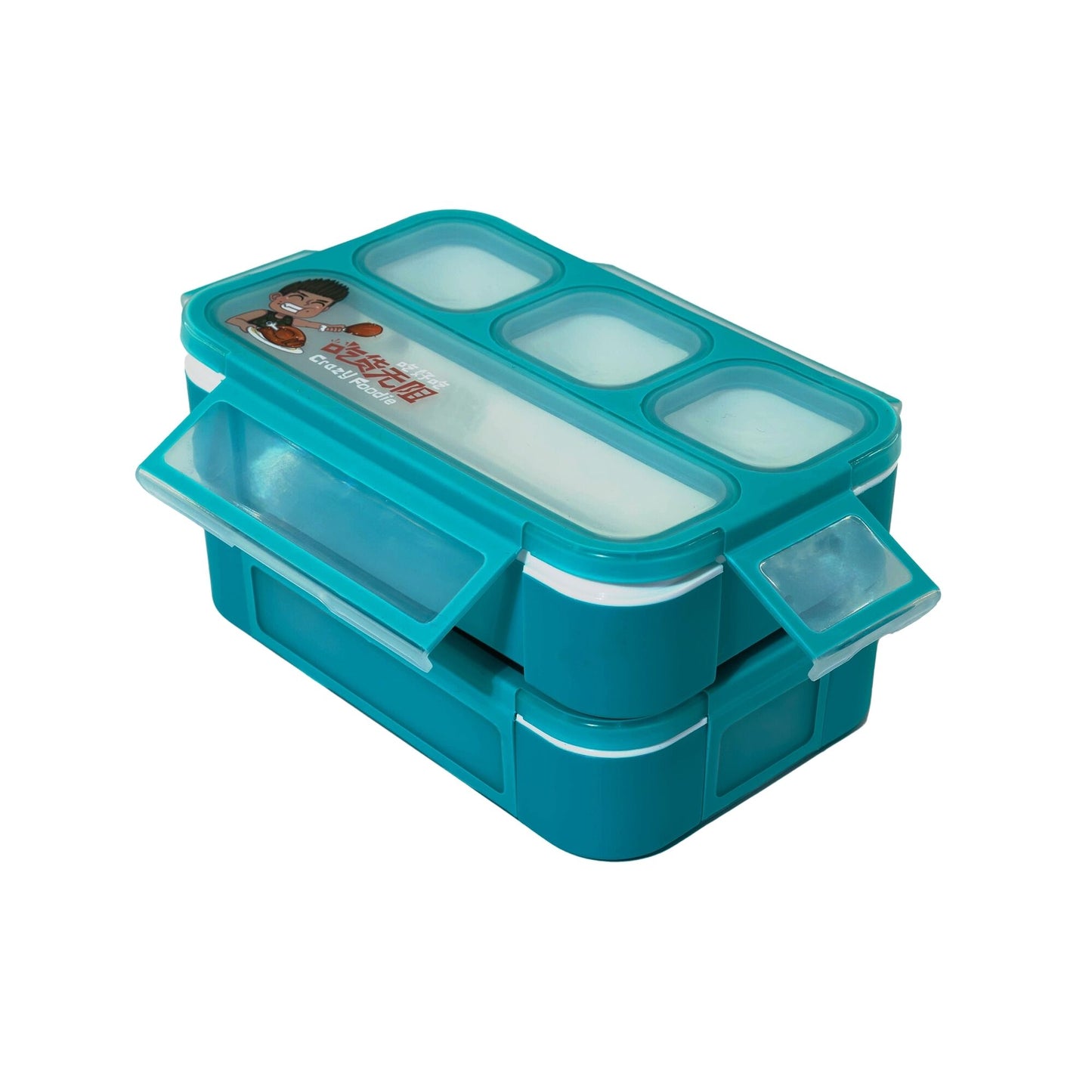 2 Pack, 4-Compartment Leakproof Lunch Containers for Toddlers 530ml 2 Colors