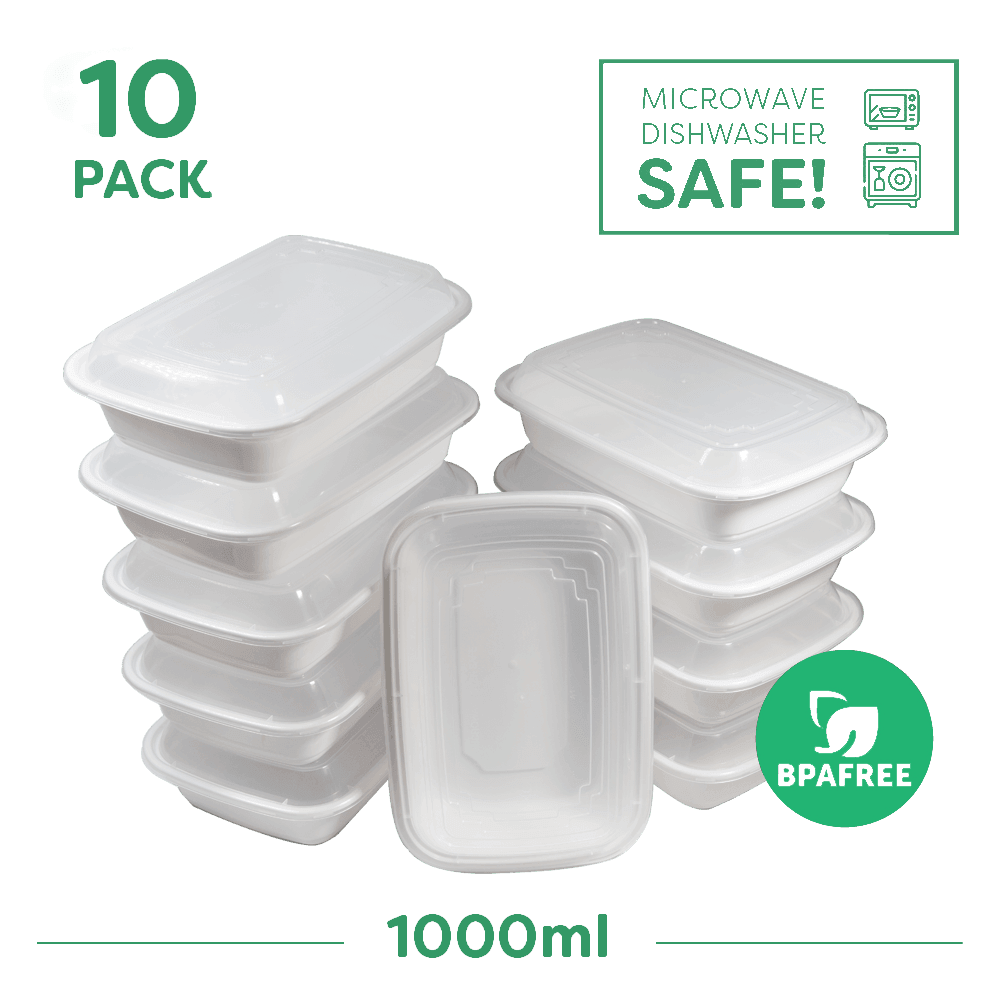 10x Single Compartment Meal Prep Food Storage Containers - Jugglebox Australia