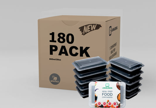 180 X Single Compartment Meal Prep Containers Bulk Saving Pack