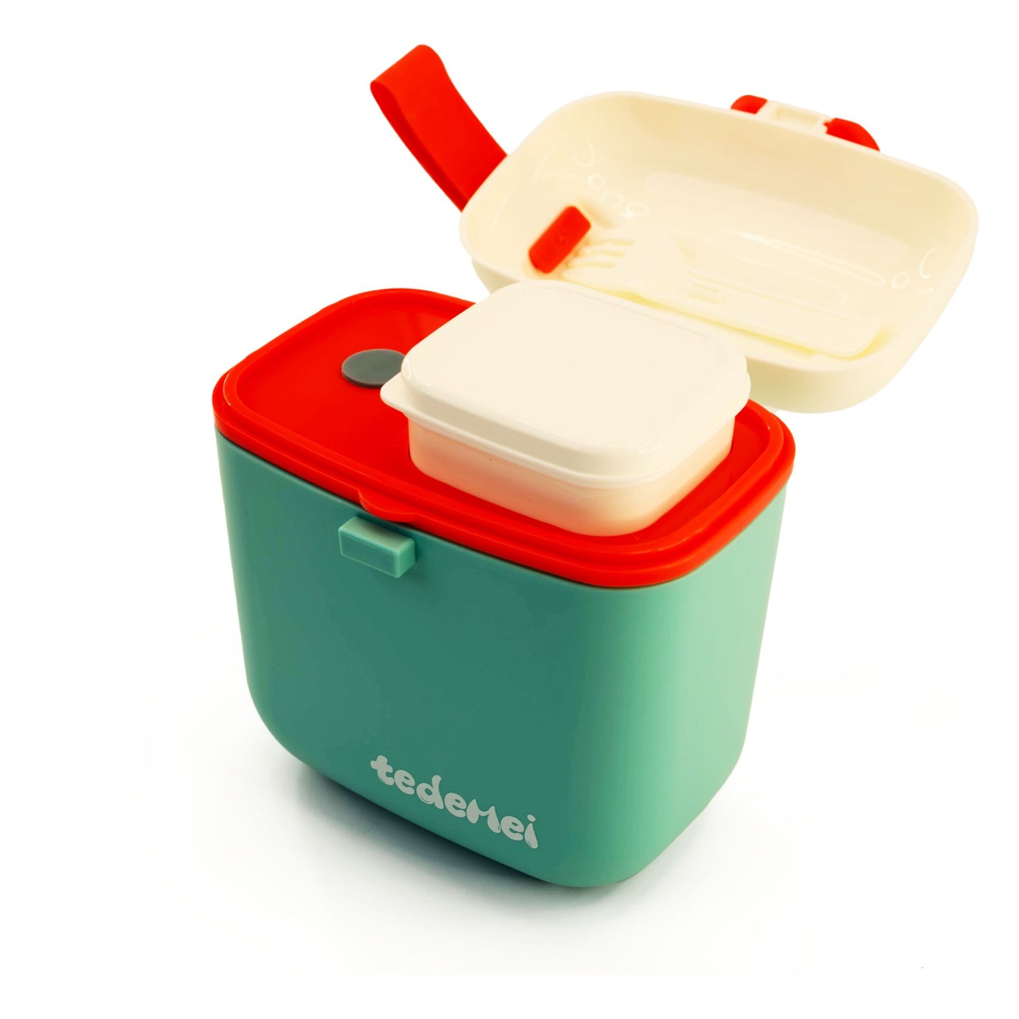 Cute Portable Snack Container with Separate Compartments and Accessories - Available in 450ml and 800ml Sizes