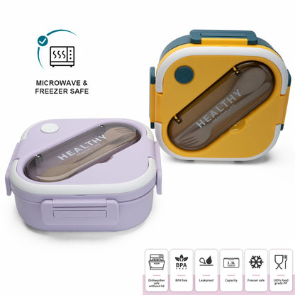 Chic Lunch Box 3 Compartment with Built-In Cutlery Slot 1300ml