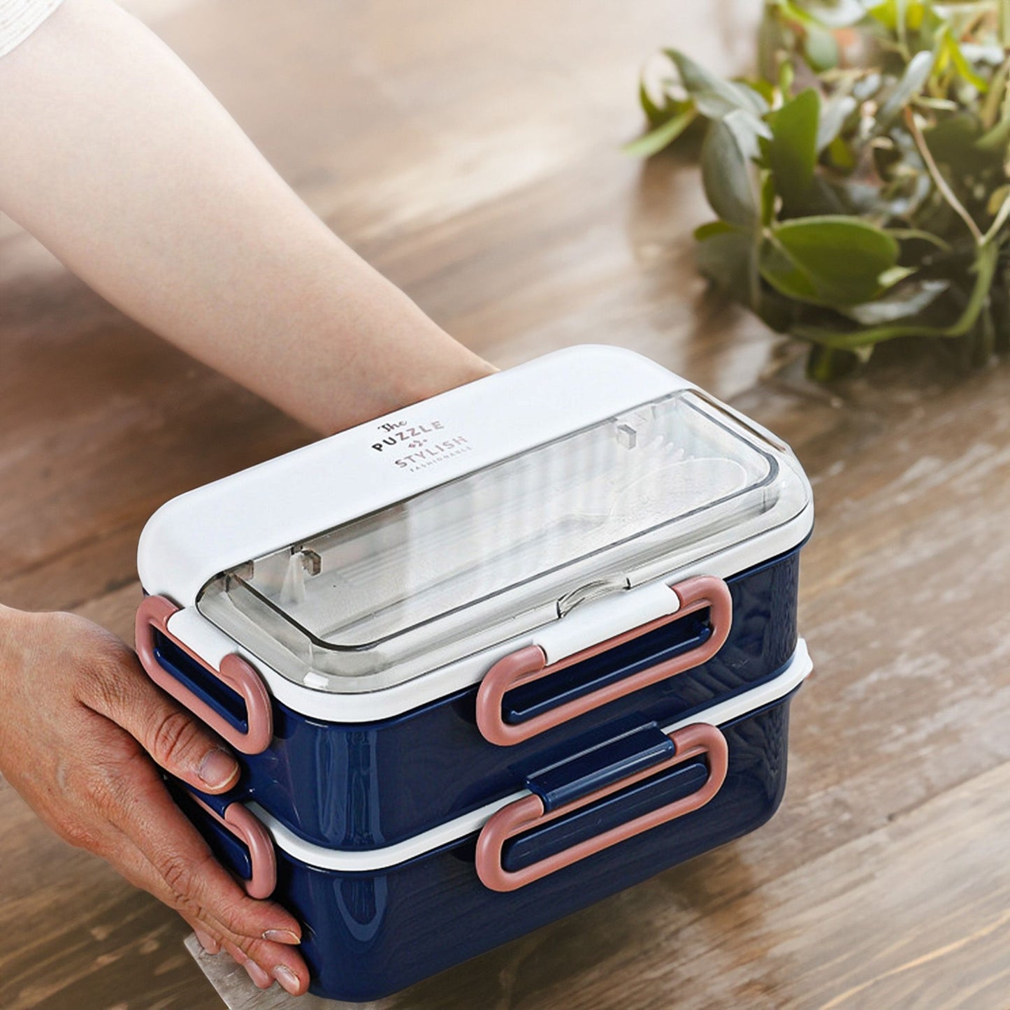 Due-Deck Stainless Steel Lunch Box - Leakproof 3 Compartment 1600 ml