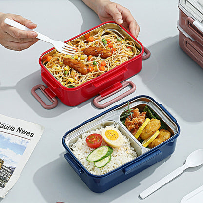 Due-Deck Stainless Steel Lunch Box - Leakproof 3 Compartment 1600 ml