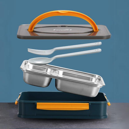 3-Compartment Stainless Steel Lunch Box with Leak-Proof Lid 1000 ml