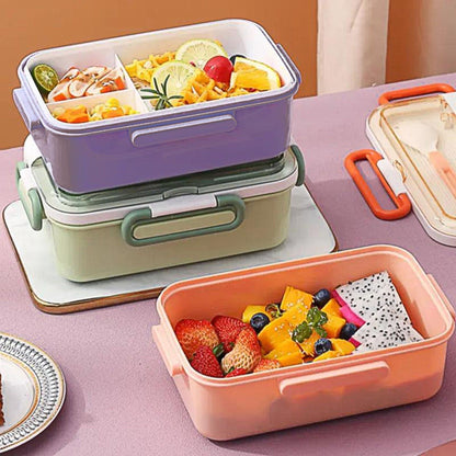 Compact 3-Compartment Bento Lunch Box 1100ml