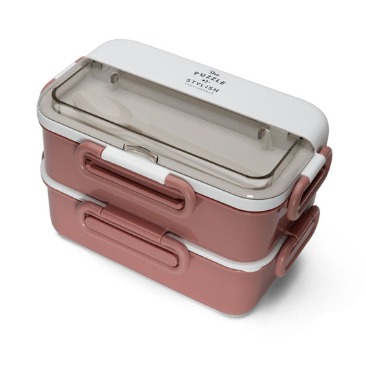 Due-Deck Stainless Steel Lunch Box - Leakproof 3 Compartment 1600 ml