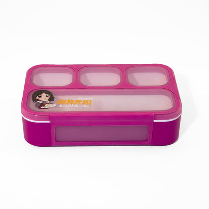 2 Pack, 4-Compartment Leakproof Lunch Containers for Toddlers 530ml 2 Colors