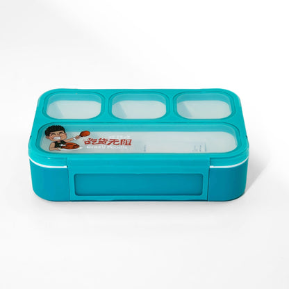 2 Pack, 4-Compartment Leakproof Lunch Containers for Toddlers 530ml 2 Colors