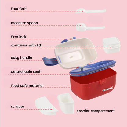 Cute Portable Snack Container with Separate Compartments and Accessories - Available in 450ml and 800ml Sizes