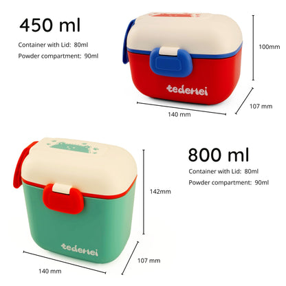 Cute Portable Snack Container with Separate Compartments and Accessories - Available in 450ml and 800ml Sizes