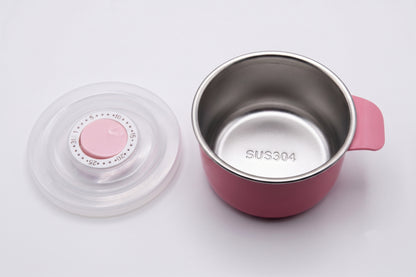 Bento Lunch Box with Stainless Steel Compartments, Spoon & Snack Container
