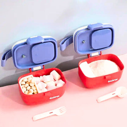 Cute Portable Snack Container with Separate Compartments and Accessories - Available in 450ml and 800ml Sizes