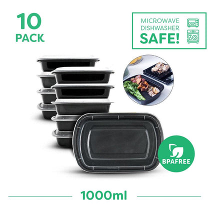 10x Single Compartment Meal Prep Food Storage Containers - Jugglebox Australia